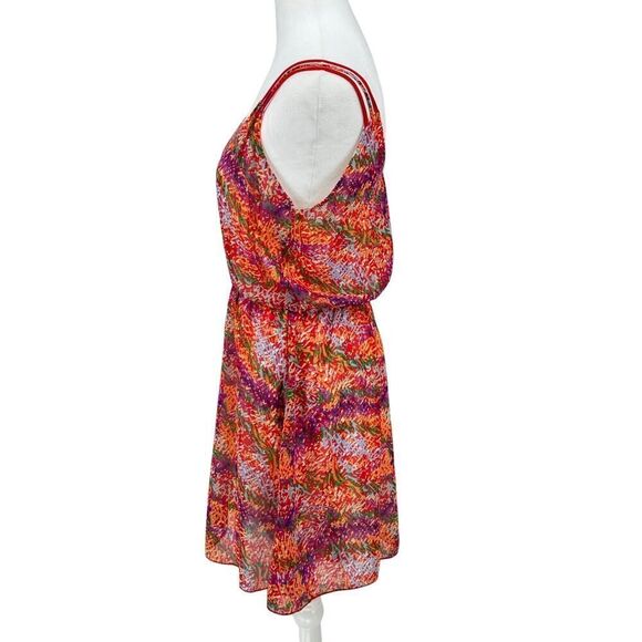 ShopMamie Colorful Strappy Sundress Small | Bold Abstract Print Summer Dress - Picture 3 of 11